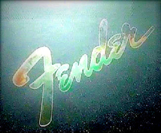 Fender Guitar Headstock Logo, Sticker Decal, 0.2% Silver Leaf Stratocaster