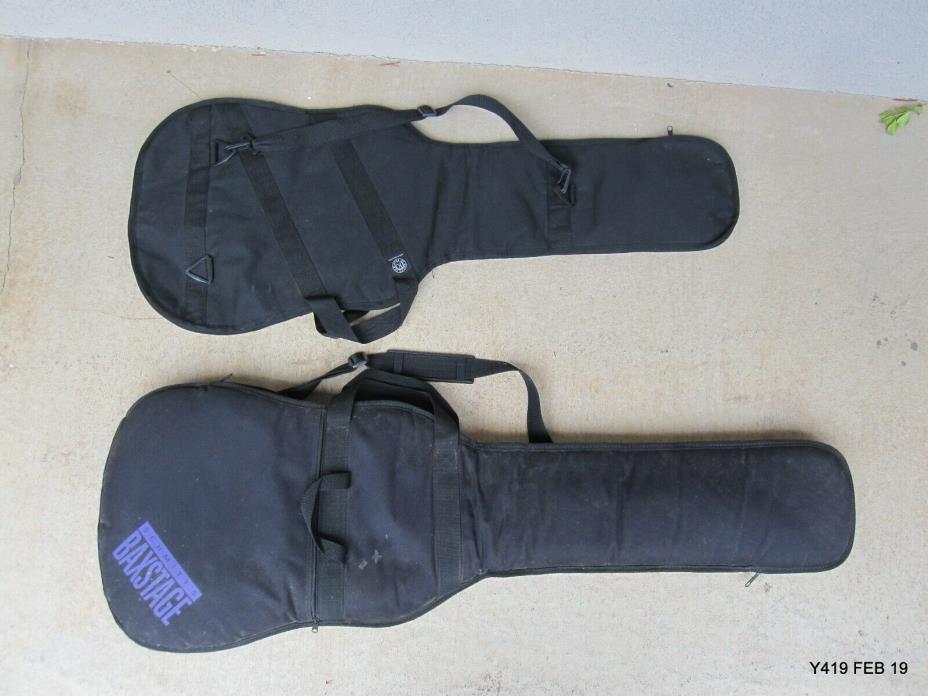 Two (2) Nylon Single Strap Padded Carrying Cases for Electric Guitars