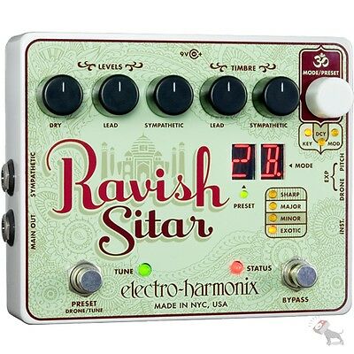 Electro-Harmonix Ravish Sitar Simulator Synth Guitar Effects Pedal