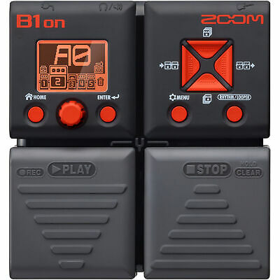 Zoom B1on Bass Guitar Multi-Effect Pedal Looper & Trainer w Built-in Tuner B1-on