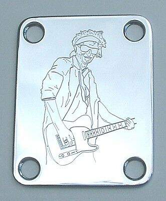 GUITAR NECK PLATE Custom Engraved Fit Fender - KEITH RICHARDS Rolling Stones