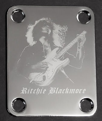 GUITAR NECK PLATE Custom Engraved Etched - Fits Fender - RITCHIE BLACKMORE