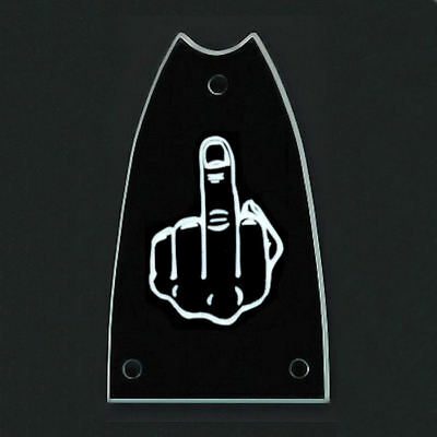 GUITAR TRUSS ROD COVER - Engraved - EPIPHONE Casino - MIDDLE FINGER FU - Black