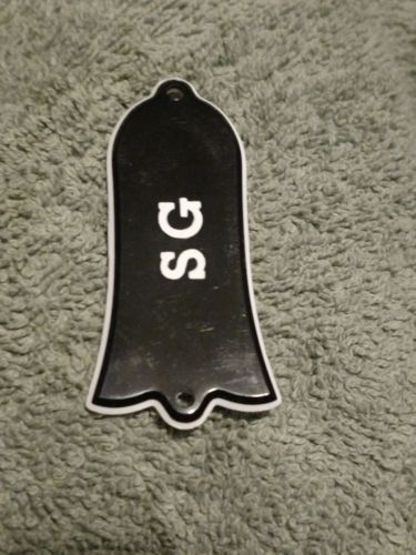 GIBSON  LES PAUL SG 2 PLY black WHITE  truss rod cover FREE USA SHIPPINg