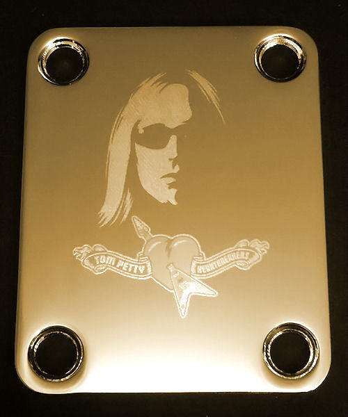 GUITAR NECK PLATE Custom Engraved Etched Fit Fender - TOM PETTY - Gold