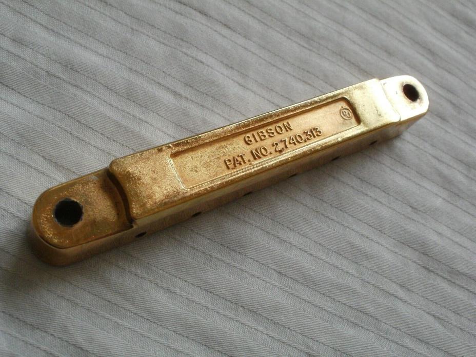 Gibson Tune o Matic Bridge Patent Number gold es Les Paul Custom