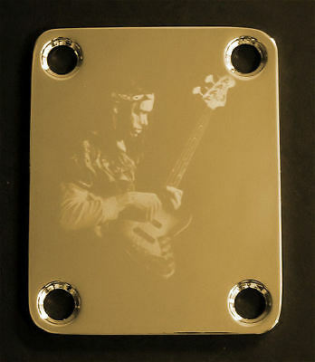 GUITAR NECK PLATE Custom Engraved Etched - Fit Fender Bass - JACO PASTORIUS Gold
