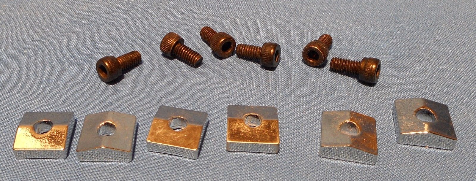 6 CHROME LOCK DOWN NUTS & SCREWS FOR FLOYD ROSE GUITAR LOCKING BRIDGE SYSTEM