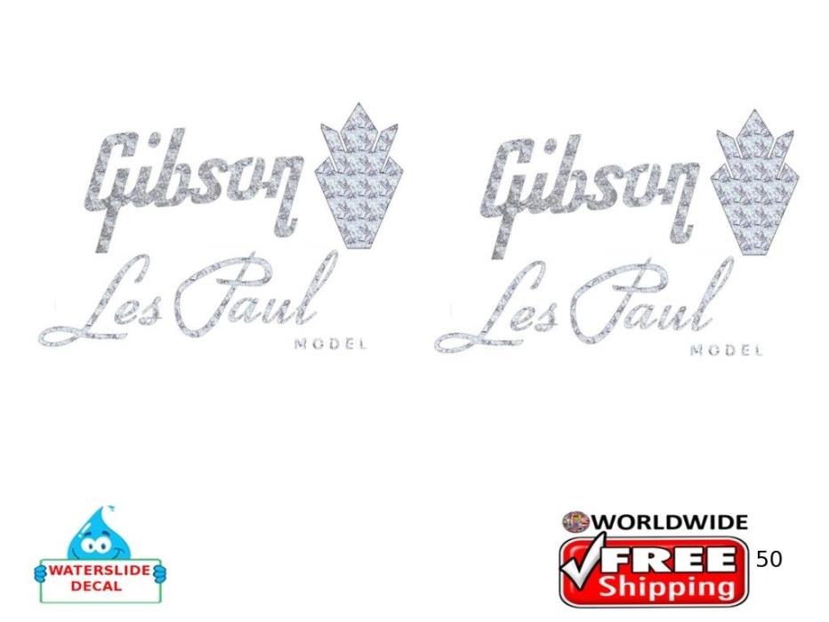 Gibson Les Paul Model Guitar Decal Headstock Inlay Decal Restoration Logo #50