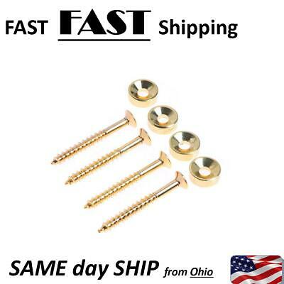 4 PCs Gold Neck Guitar bass Neck Mounting Ferrules/ Bushings And Screws