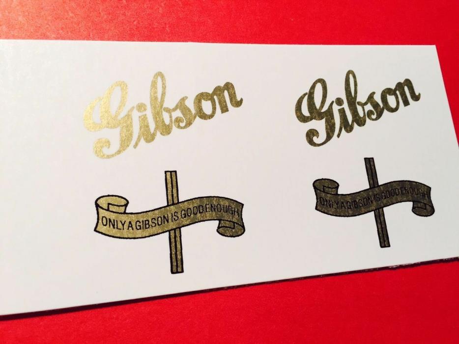 Gibson Only A Gibson Banner Gold metallic Waterslide Decal set