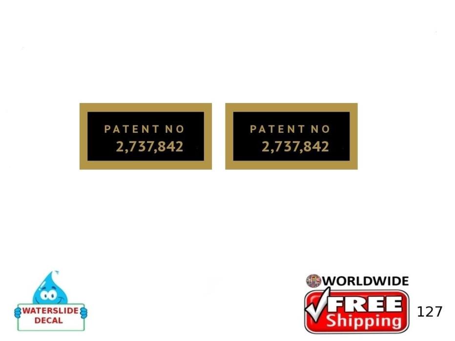 PAF Patent Numbers Humbuker Guitar Decal Headstock Restoration Logo #127