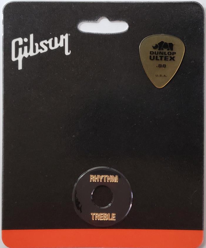 Genuine GIBSON Black Gold Lettering Toggle Switch Washer Les Paul w/Free Pick