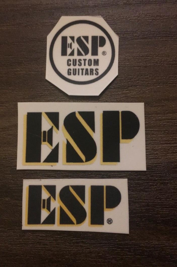 Set of ESP guitar headstock decals & custom shop logo