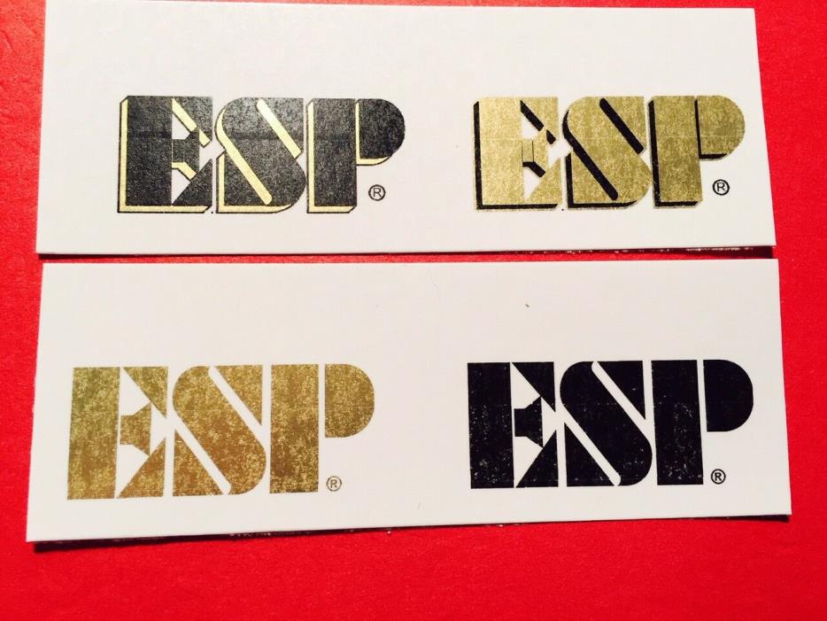 2 ESP Metallic Gold Guitar Watersilde Headstock Decals
