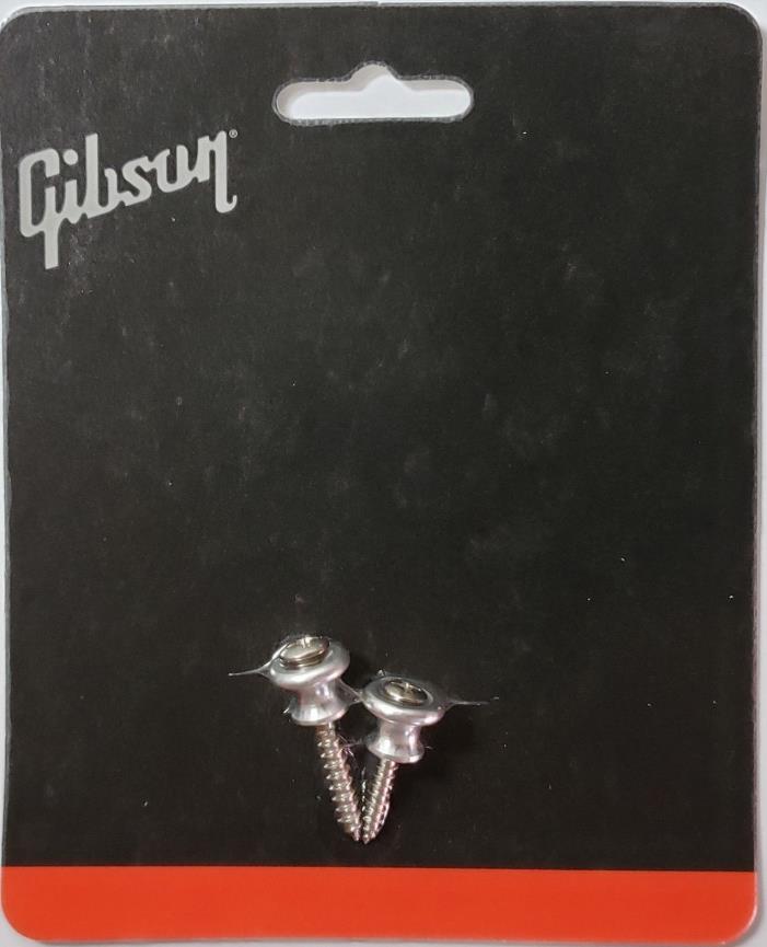 GIBSON Genuine Les Paul Aluminum Strap Buttons Set w/Dunlop Pick USA SELLER