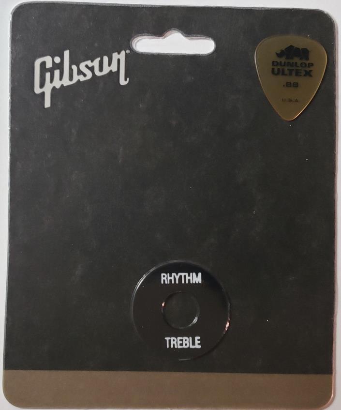 GIBSON Black w/White Lettering Toggle Switch Washer Les Paul w/Bonus Genuine