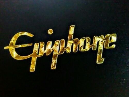 Epiphone Guitar Headstock inlay Decal Sticker 0.4% Engine Turned Gold Leaf