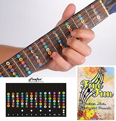 100% vinyl Waterproof Oil Proof Guitar Fretboard Note Decals Frets Map Sticker