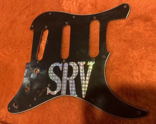 Fender SRV pickguard black with correct holographic stickers Stratocaster/Strat