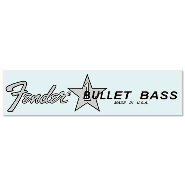 Fender 1980s Bullet Bass Waterslide Headstock Decal SILVER & BLACK