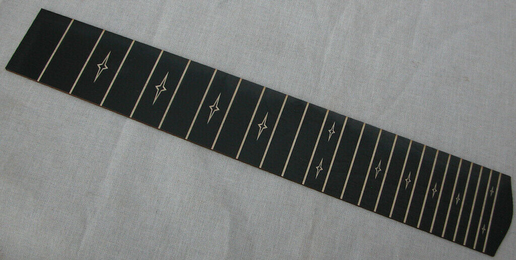 Lap Steel Guitar 24.5 Scale FretBoard 8 String Black Etched Stars and Lines S8