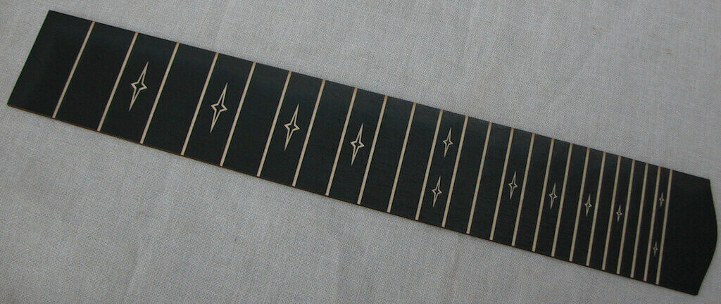 Lap Steel Guitar 22.5 Scale FretBoard 8 String Black Etched Stars and Lines S8
