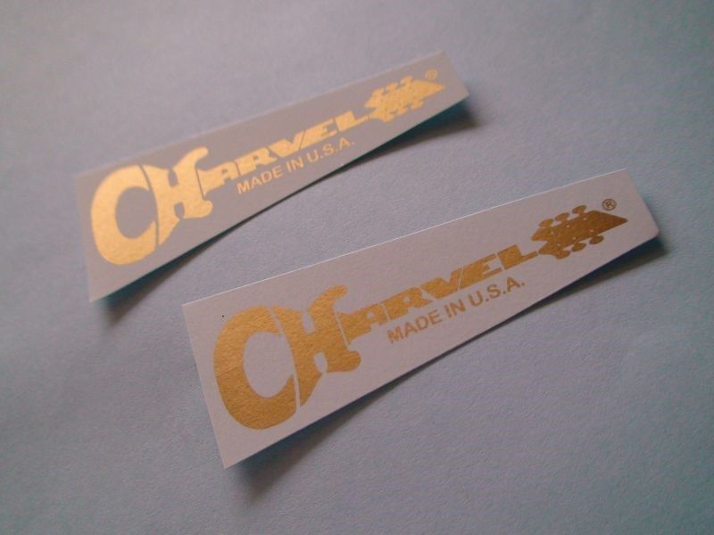 Charvel guitar neck decals 2  Gold Made In U.S.A. (R) Quality Waterslides