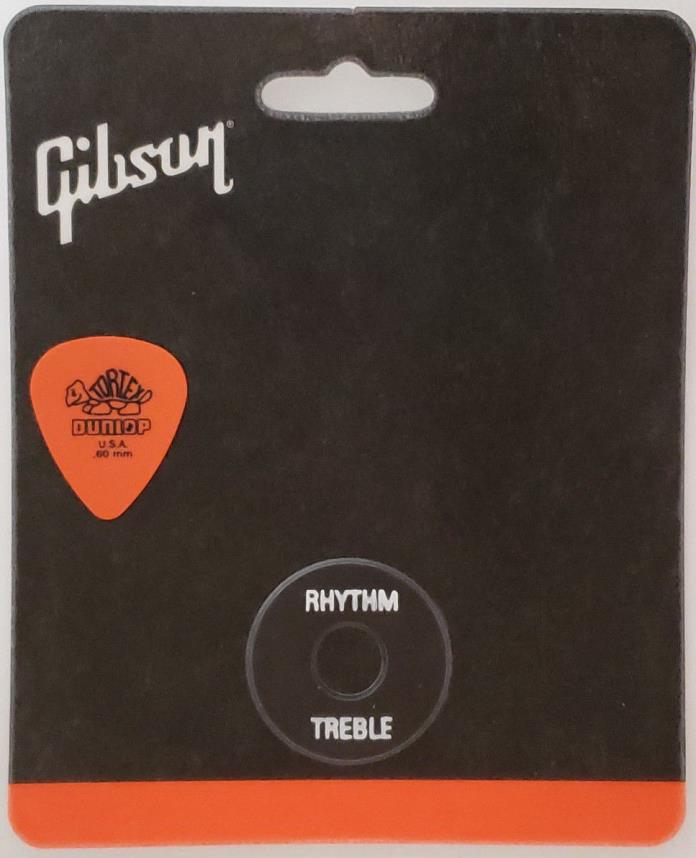 GIBSON Toggle Switch Washer Black White Lettering USA Les Paul w/Free Pick