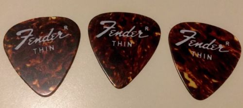 3 Fender Vintage Guitar Picks Thin Shell 351 Shape New Old Stock