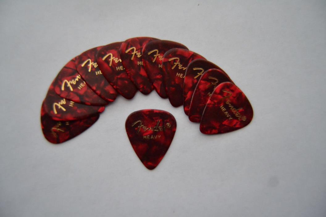 FENDER HEAVY GUITAR PICKS RED MOTO 12