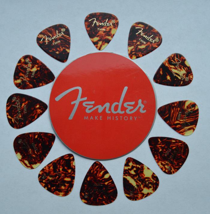 FENDER THIN GUITAR PICKS CLASSIC BROWN 351 SHAPE