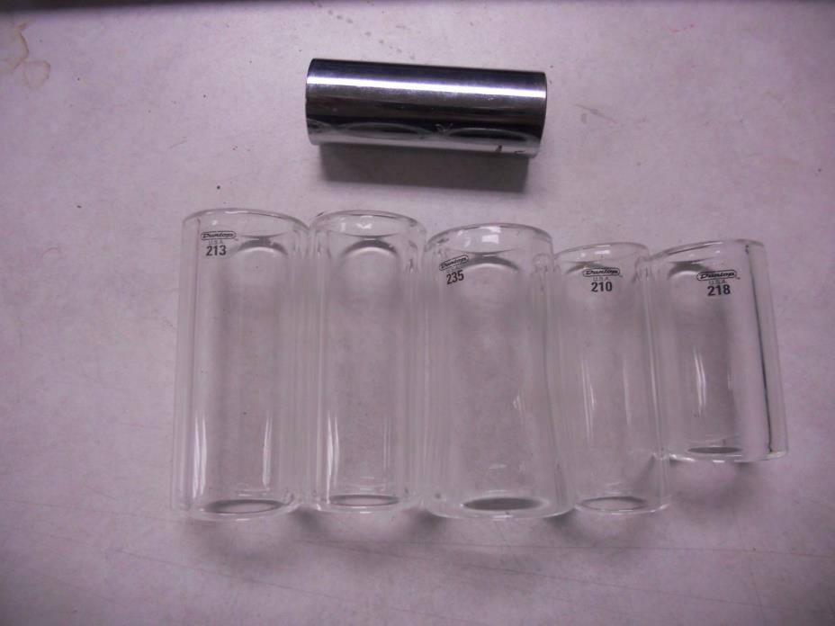 Dunlop  Guitar Slide lot Glass & Steel  6 total   220 , 235 , 210 , 213 , 218 ?