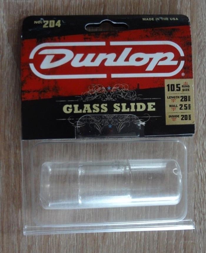New Jim Dunlop 204 Med Knuckle Tempered Glass Slide! 10.5 Ring Size