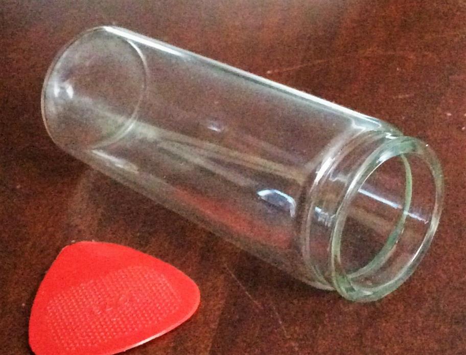 Coricidin style guitar bottleneck slide (Clear glass. New old stock)