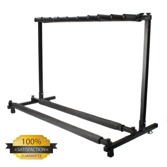 9 Triple Folding Multiple Holder Rack Stand for Guitar Bass Acoustic Steel New