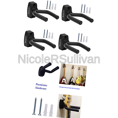 Guitar Hanger For Wall 4 Pack, Guitar Hooks Holders Stand Rack For Wall Mount...