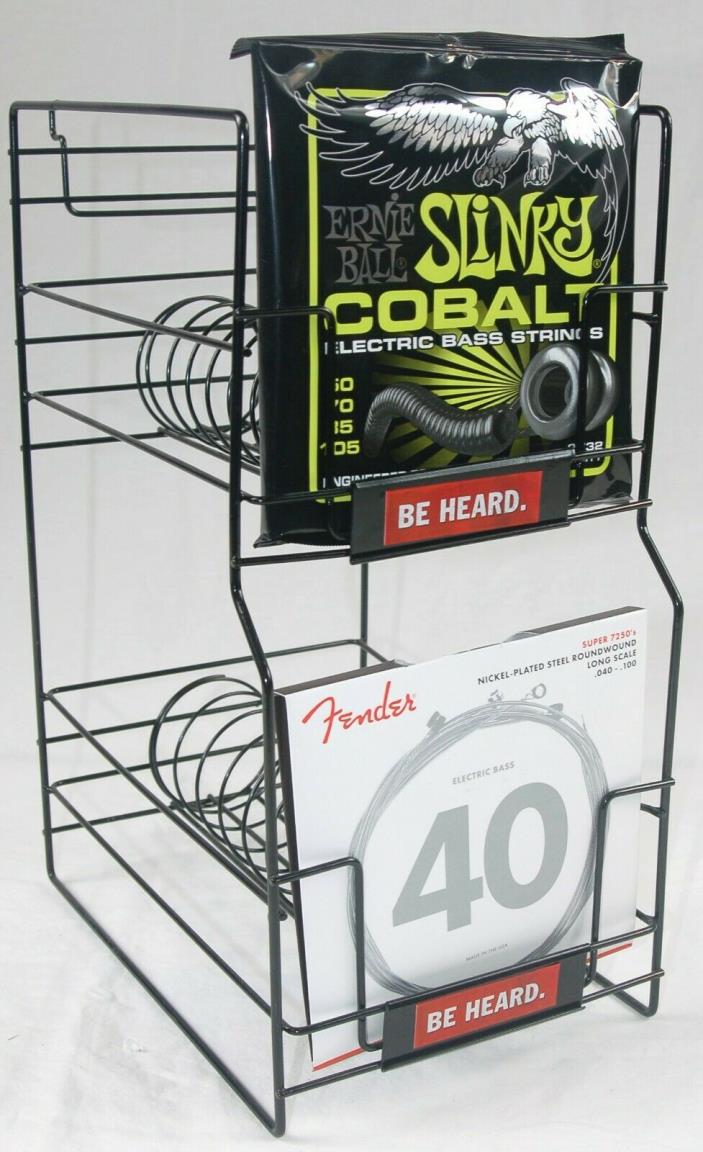 Retail Electric-Acoustic BASS Guitar String Display Rack-Slatwall,Pegboard,Table