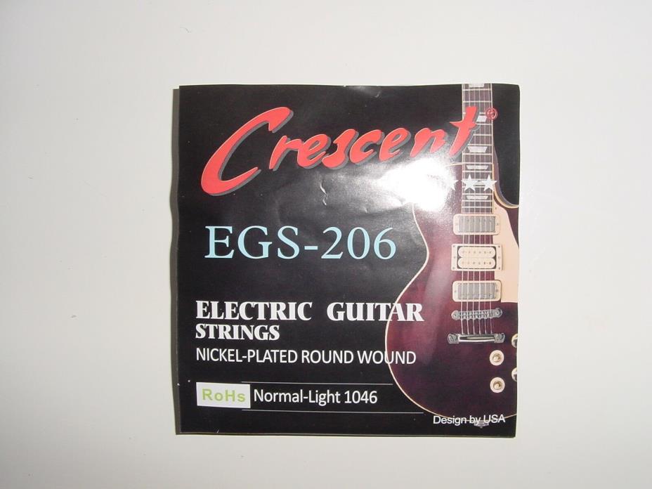Set of 6 Crescent Electric Guitar Strings Light