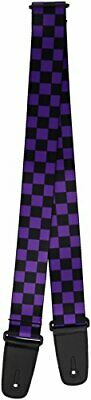 Buckle-Down Guitar Strap - Checker Black/Purple - 2