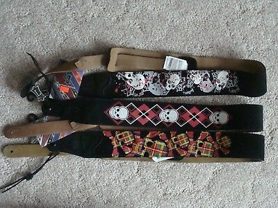 Levy's Leather SKULL guitar straps NEW  lot of 3 high quality w Tags Great Price