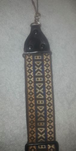 Vintage 1960's? Adjustible Guitar Strap Dark Blue Made In Hong Kong