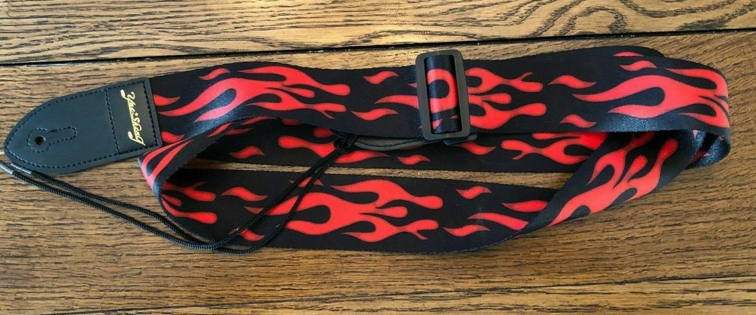 New  Red/Black Adjustable Guitar Strap by Yue Sheng       #172
