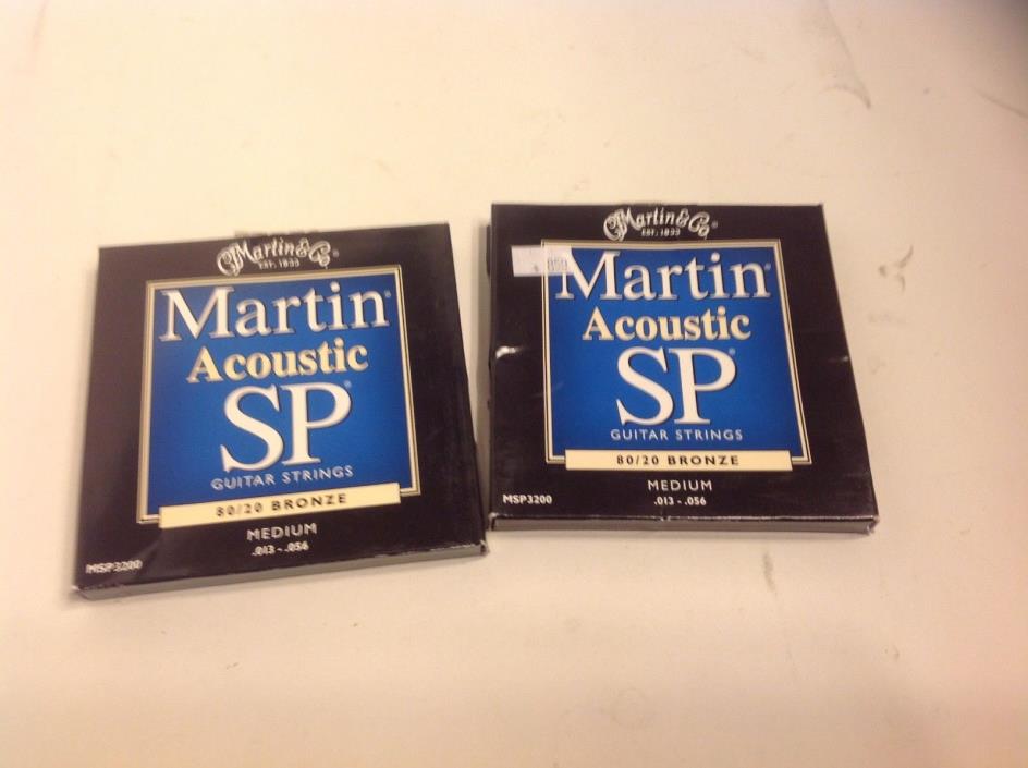 Martin MSP3200 SP 80/20 Bronze Medium 2 Packs Acoustic Guitar Strings