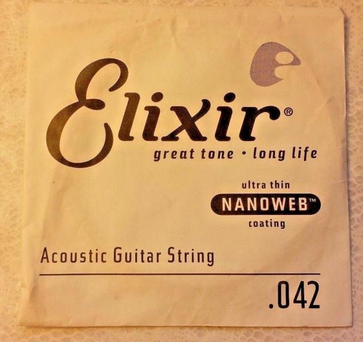 NEW ~ ELIXIR Acoustic Guitar String ~ .042 Nanoweb Coating