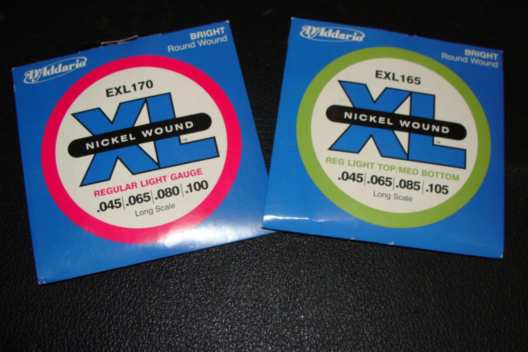 New OLD  Stock D'Addrio Electric Bass Guitar Strings Long Scale 2 Packs