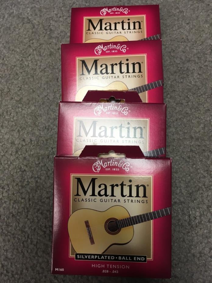 4 X Boxes of NEW MARTIN SILVERPLATED BALL END HIGH TENSION CLASSICAL STRINGS