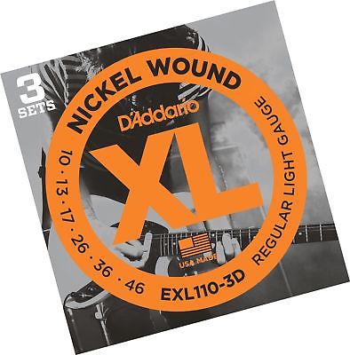 D’Addario EXL110-3D XL Nickel Wound Electric Guitar Strings Regular Light