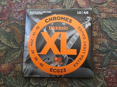(01) set D Addario  chromes flat wound electric guitar strings 10-48