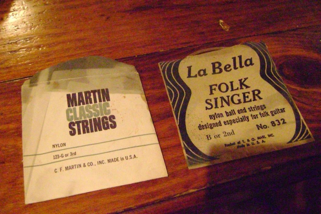 2 Vintage Classical Guitar Strings Martin La Bella never used